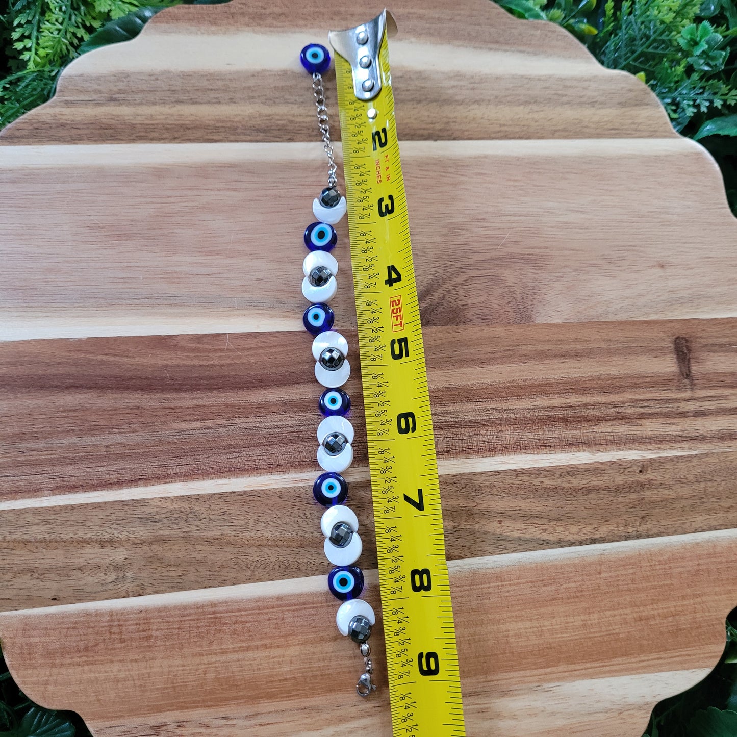 Evil Eye Mother of Pearl Hematite Bracelet