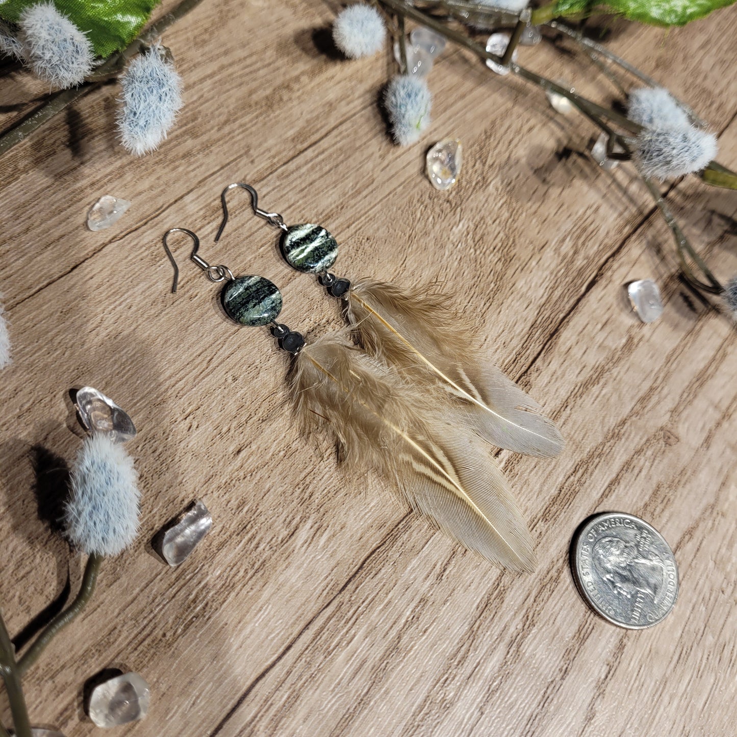 Chrysotile Feather Earrings