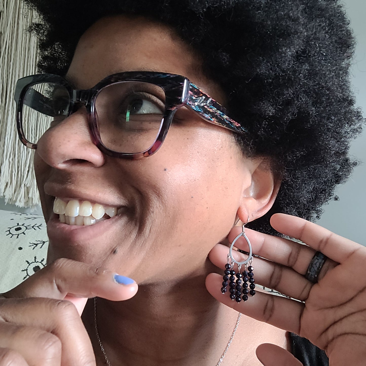 Blue Goldstone Earrings