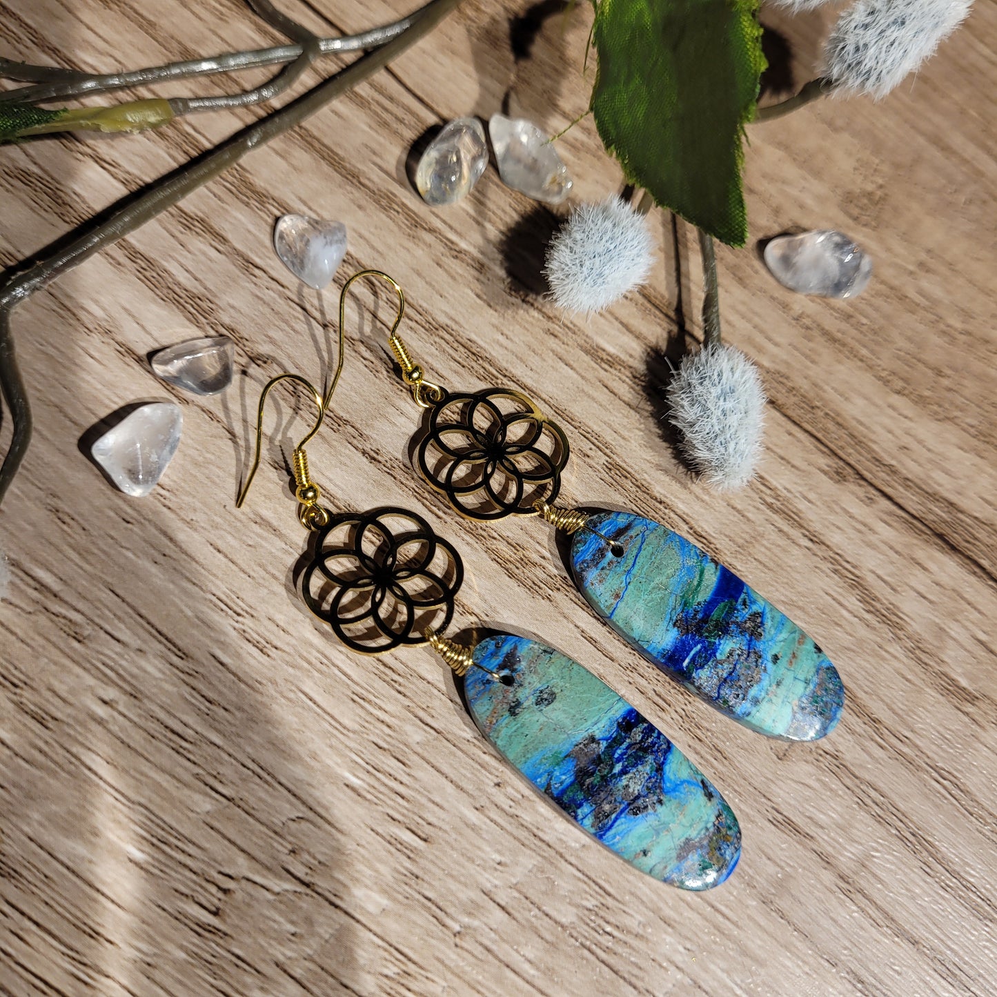 Azurite Malachite Earrings