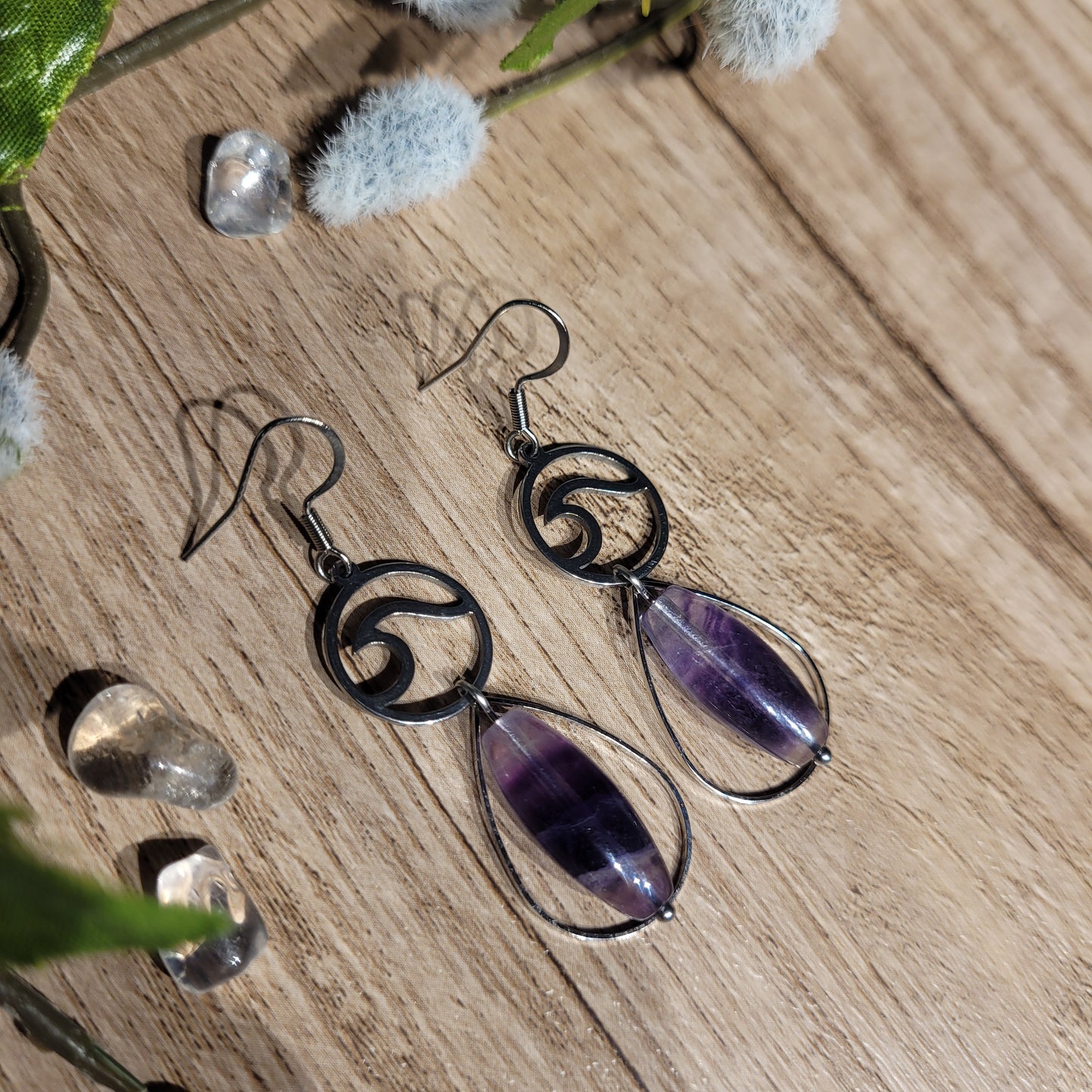 Rainbow Fluorite Earrings