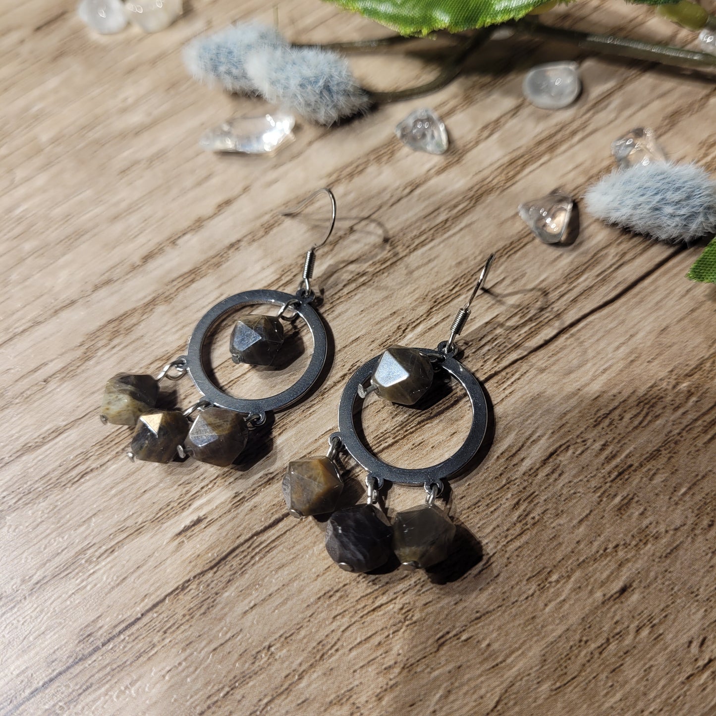 Black Moonstone Earrings