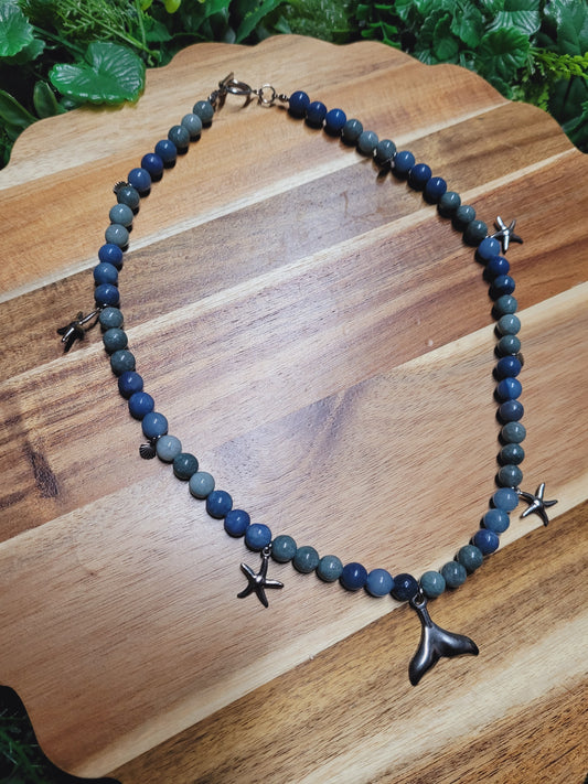 Burma Jade & Blue Aventurine Necklace