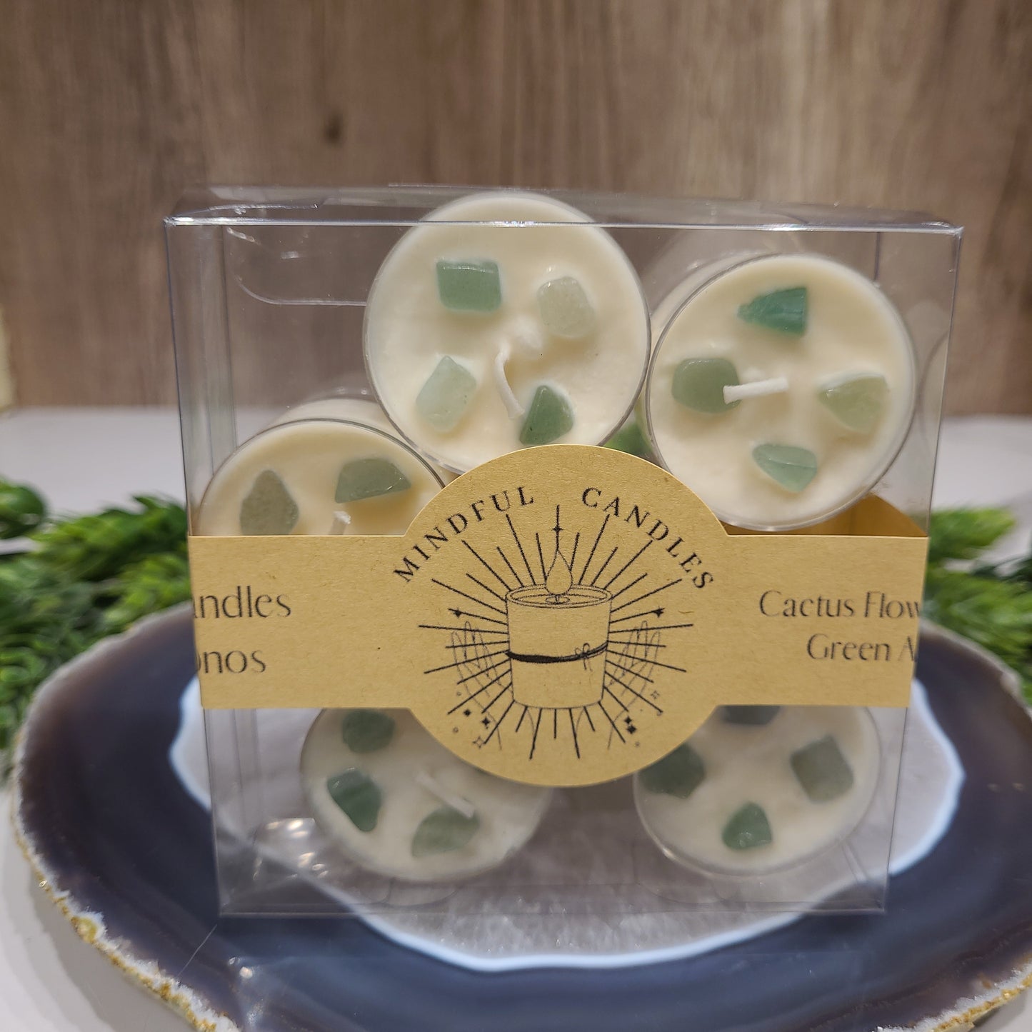 Cactus Flower and Jade Soy Tealight Candles